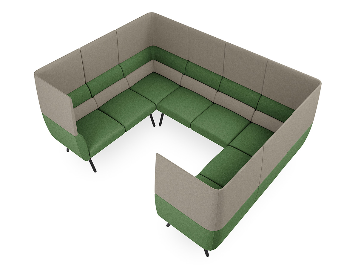 Loungemöbel Nido Sitzbank-Kombination mit Beistelltisch für Aufenthaltsbereiche in öffentlichen Einrichtungen