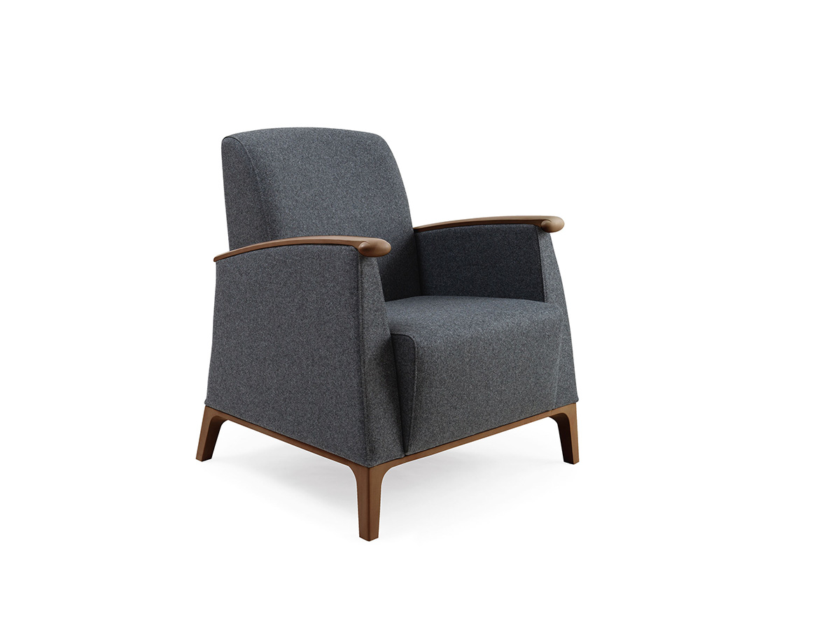 Mamy Sessel mit geschlossenen Armlehnen und klassischer Form für soziale Einrichtungen