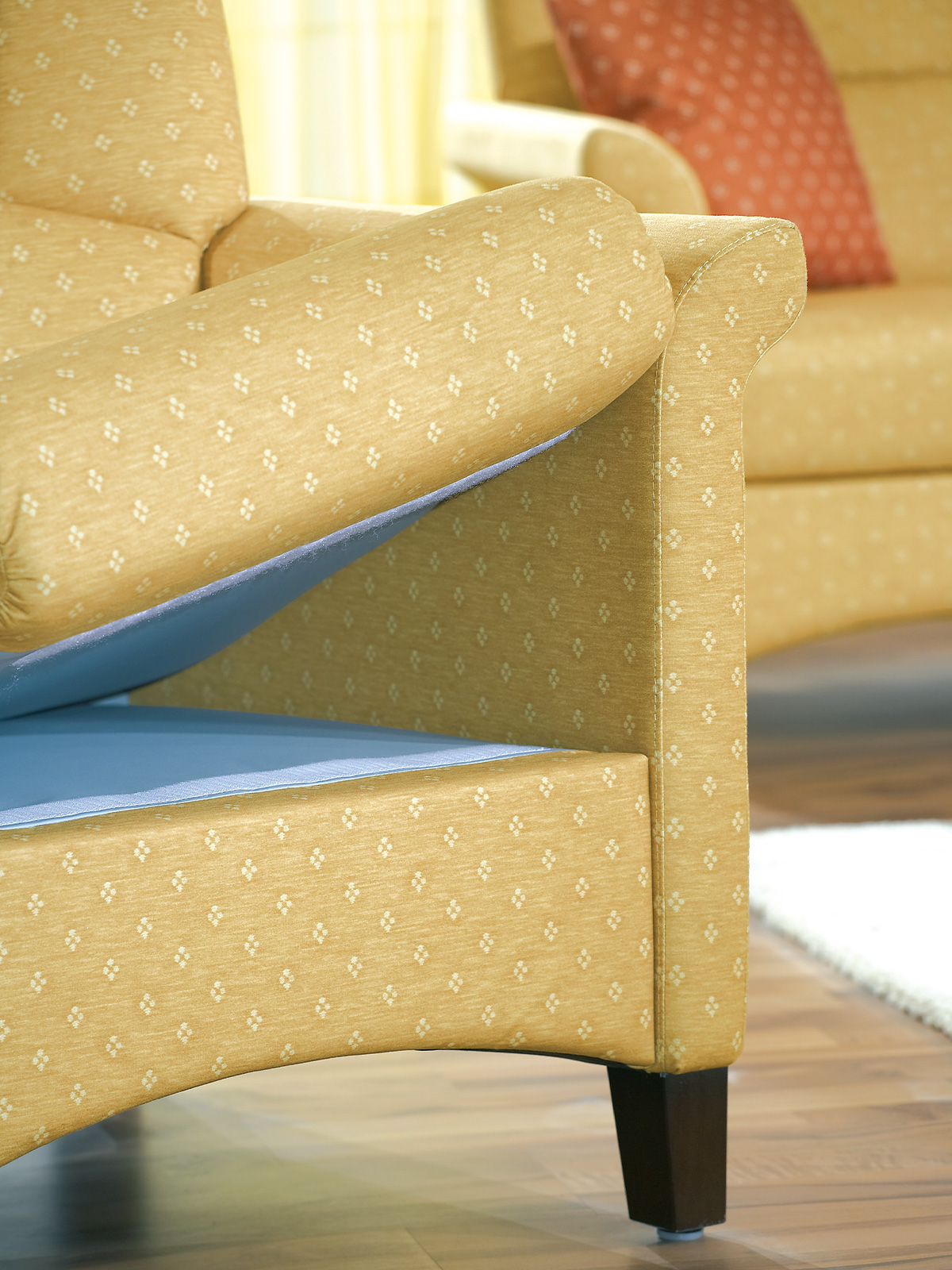 Lose Sitzkissen mit Klettbefestigung der Polsterserie Serena