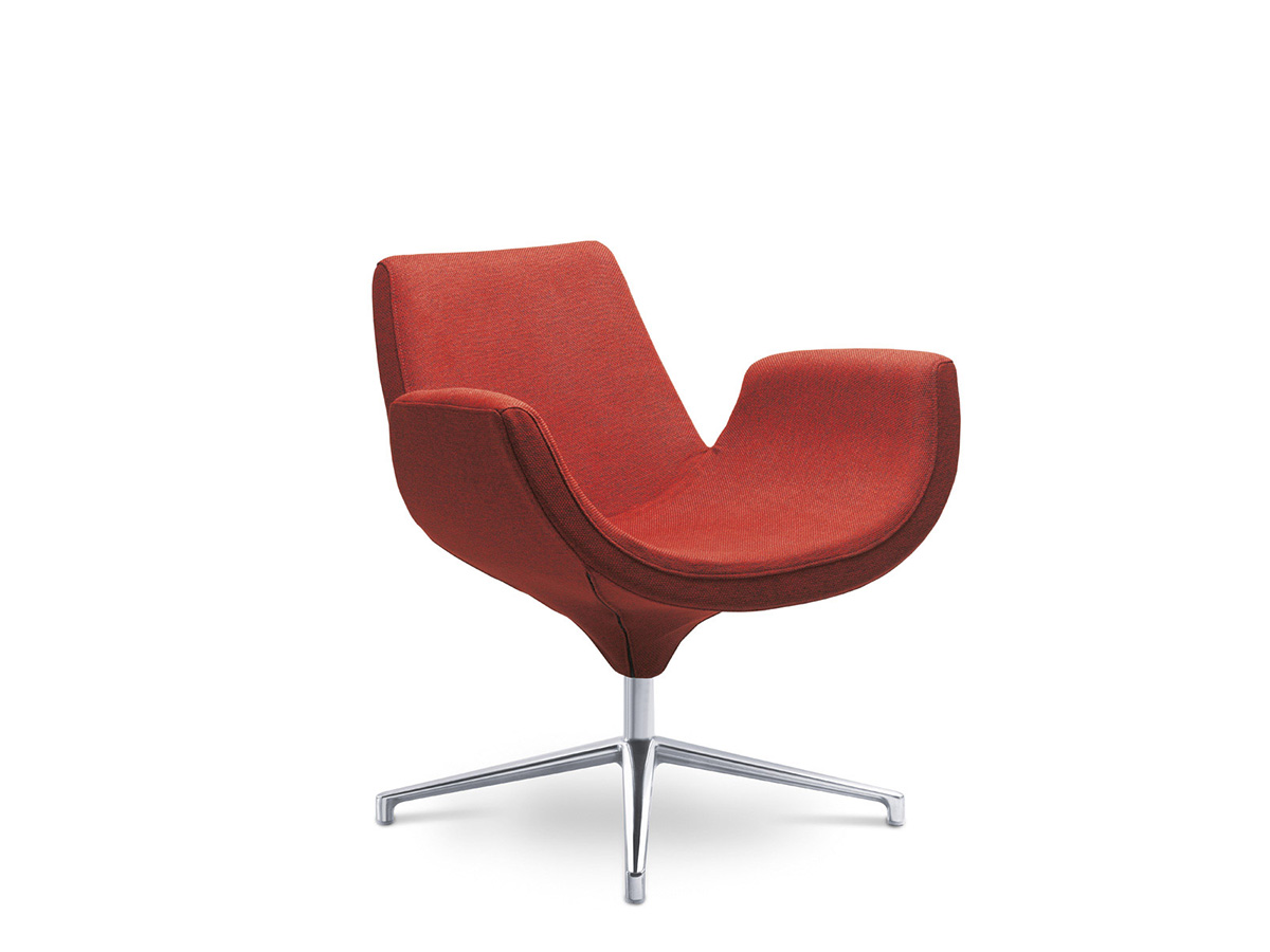 Passender Hocker zum Loungesessel Reno in grünlichem Stoffbezug mit Drehfuß